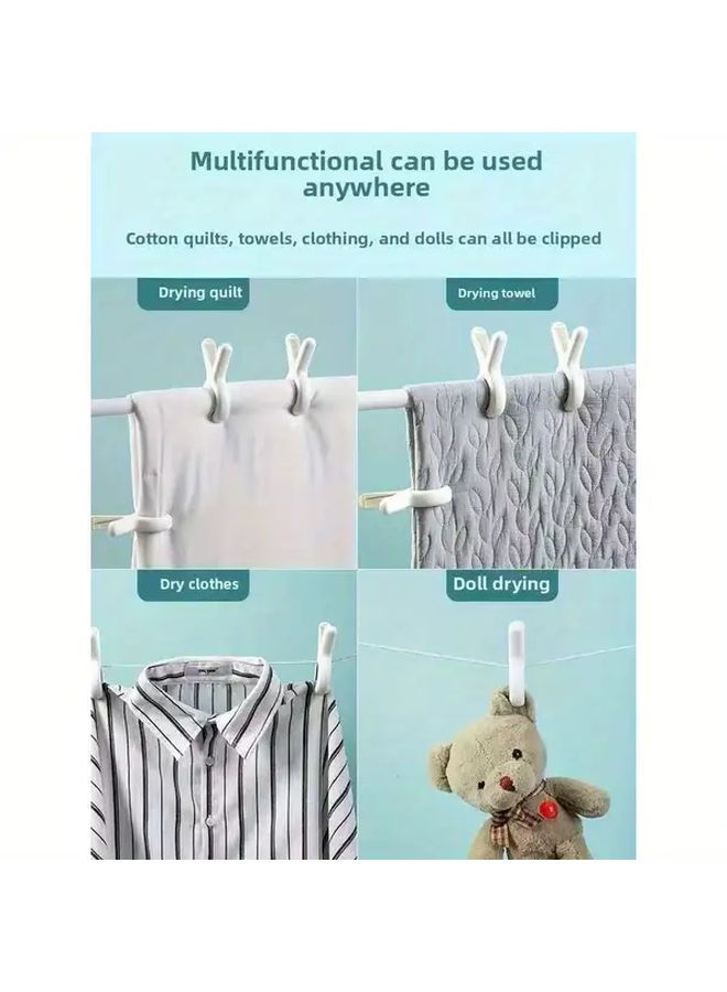 Heavy Duty Traceless Windproof Laundry Clips Non Slip Grip 8pcs White - Image 4