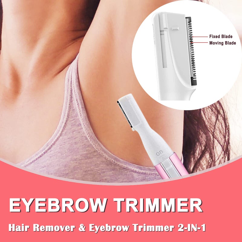 Rosarden Electric Eyebrow Trimmer For Women  Facial Hair Razor Removal For Men  Mini Epilator For Bikini  Remover For Face  Chin  Peach Puzz  Lips  Body  Arms  Legs  Powered By Battery (Not Included) - Image 3