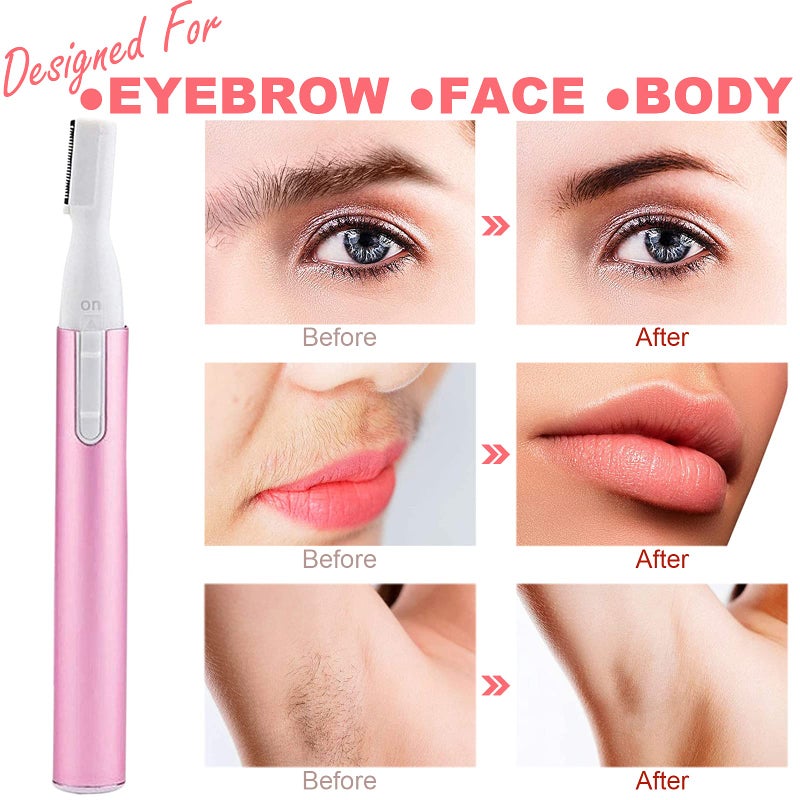 Rosarden Electric Eyebrow Trimmer For Women  Facial Hair Razor Removal For Men  Mini Epilator For Bikini  Remover For Face  Chin  Peach Puzz  Lips  Body  Arms  Legs  Powered By Battery (Not Included) - Image 2