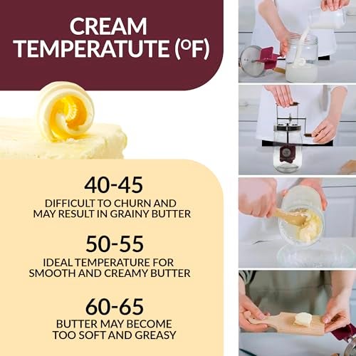 SIMPLIFY ASTHETIC Butter Churner Set – Includes Glass Dish with Lid, Cheesecloth, Wooden Paddles & Knife Spreader – Butter Churn - Make Homemade Butter Fast & Easy - Image 4
