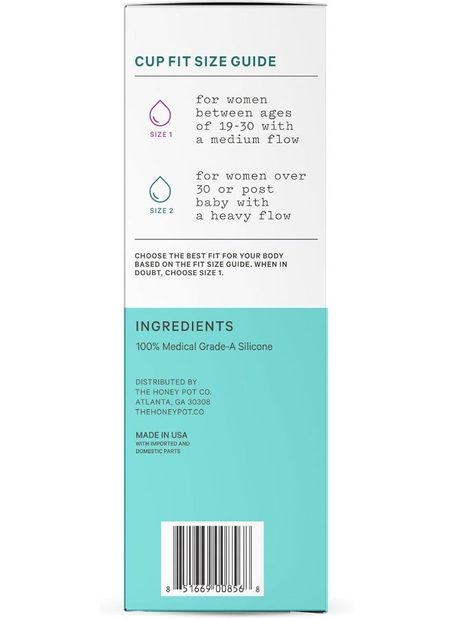 The Honey Pot Company Menstrual Cup 12 Hour Reusable Protection for Periods Natural Feminine Hygiene Products Size 2 - Image 5