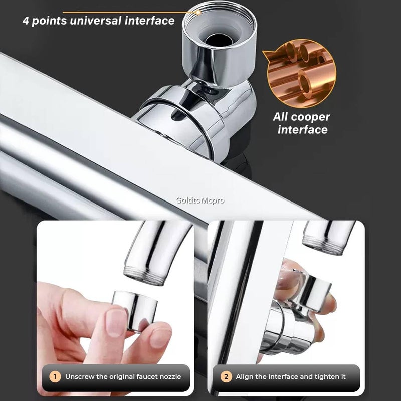 Flipco 4 in 1 360 Waterfall Kitchen Faucet Touch Kitchen Faucets Faucet Extender for Kitchen Sink Swivel Waterfall Kitchen Faucet for Washing Vegetable Fruit - Image 5