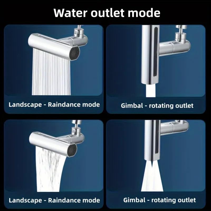 Flipco 4 in 1 360 Waterfall Kitchen Faucet Touch Kitchen Faucets Faucet Extender for Kitchen Sink Swivel Waterfall Kitchen Faucet for Washing Vegetable Fruit - Image 3