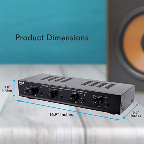 Pyle 4 Channel Speaker Selector Switch - Multi Zone Audio Distributor with Independent Volume Control, Compact Design, Supports Home Theater and Stereo Systems - PSLSW4.5 - Image 2