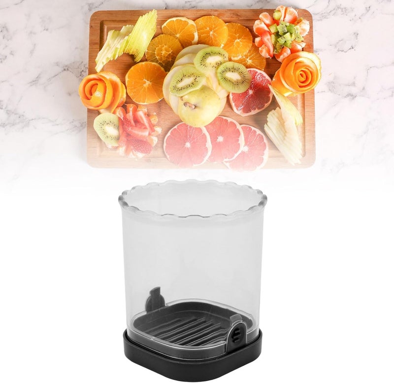 Slicing Cup, Stainless Steel Multifunctional Fruit and Vegetable Cup with Push Plate Cutter for Quick Veggie Salads (Black - Image 3