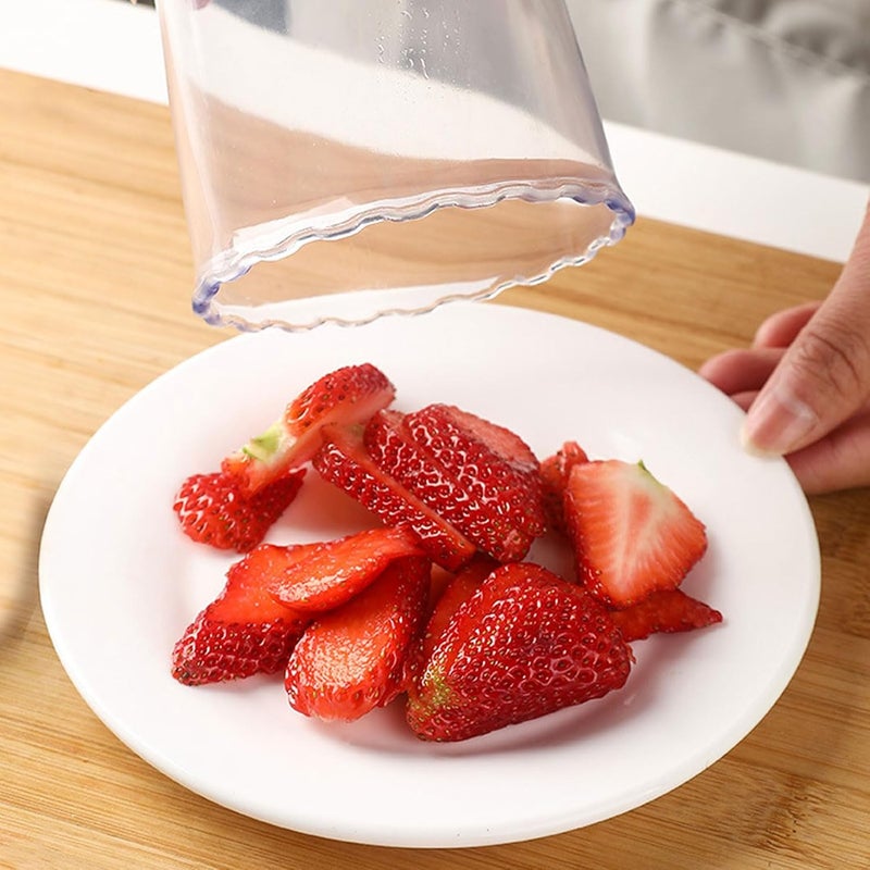 Slicing Cup, Stainless Steel Multifunctional Fruit and Vegetable Cup with Push Plate Cutter for Quick Veggie Salads (Black - Image 5