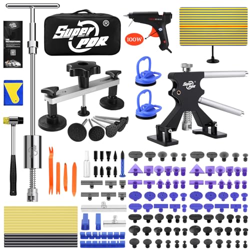 Super PDR Car Dent Puller Kit, 169PCS Paintless Dent Removal Kit, Hail Dent Repair Kit Can Removal 99% of Car Dents in 30 Minutes for Repairing Big Dents, Small Dents, Dings and Hail Damage - Image 1