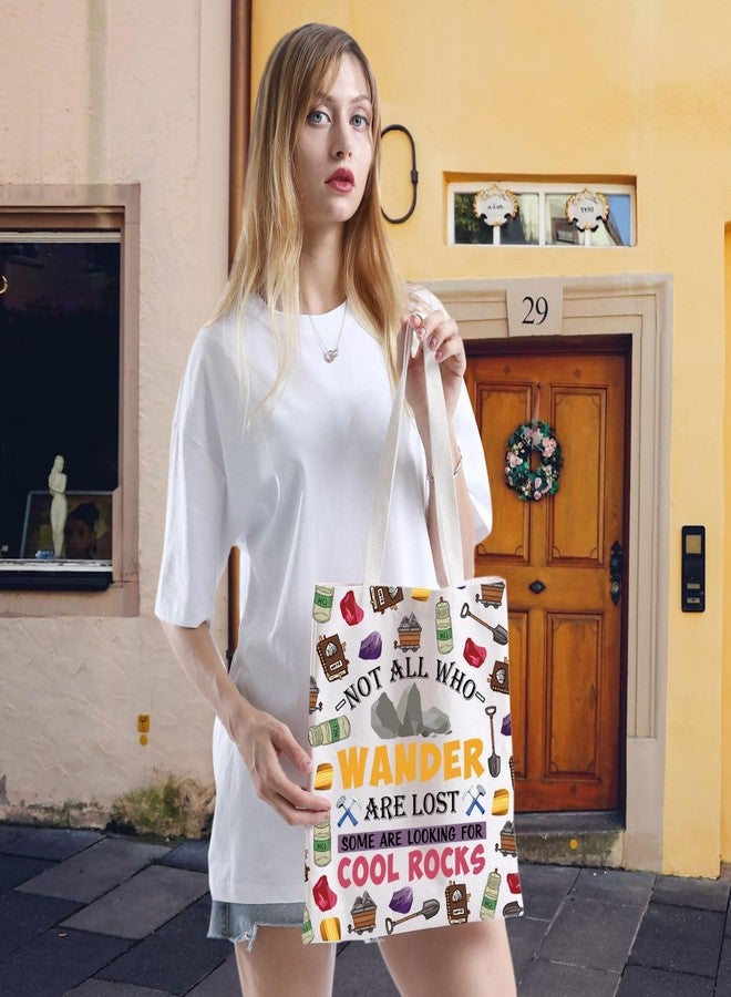 Gzrlyf Not All Who Wander are Lost Some Are Looking for Cool Rock Geology Geologist Gift Rock Hunting Gift Rock Collecting Tote Bag (COOL ROCKS tote bag) - Image 4
