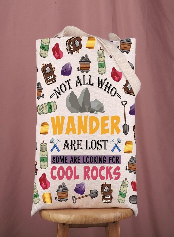Gzrlyf Not All Who Wander are Lost Some Are Looking for Cool Rock Geology Geologist Gift Rock Hunting Gift Rock Collecting Tote Bag (COOL ROCKS tote bag) - Image 3