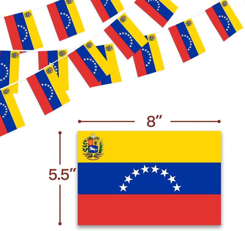 Anley Venezuela String Flag Pennant Flags, Patriotic Events 5th of July Venezuela Independence Day Decoration Sports Bars - 33 Feet 38 Flags - Image 3