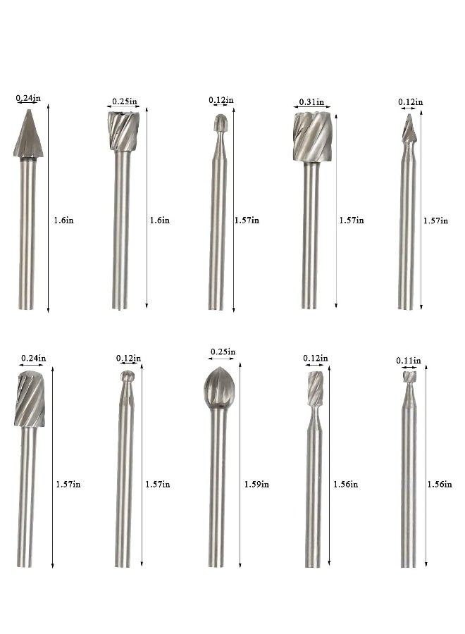 Router Carbide Engraving Bits Set Professional Rotary Cutters High-Speed Steel Milling Bits for DIY Woodworking, Carving, Engraving, Drilling-1/8"(3mm 20Pcs) - Image 2