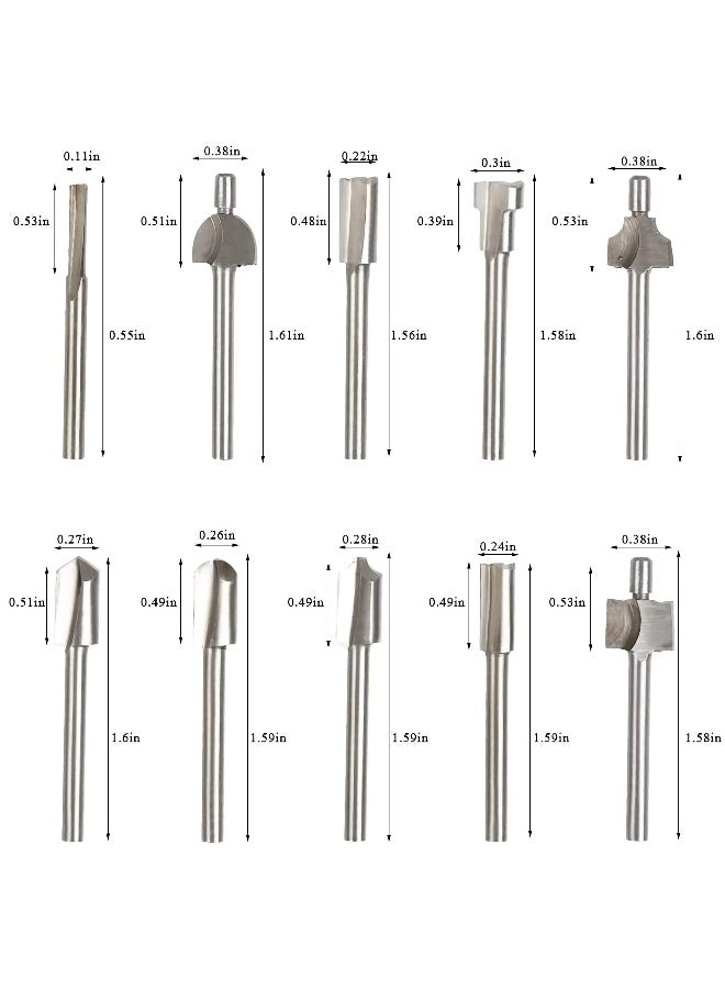 Router Carbide Engraving Bits Set Professional Rotary Cutters High-Speed Steel Milling Bits for DIY Woodworking, Carving, Engraving, Drilling-1/8"(3mm 20Pcs) - Image 3