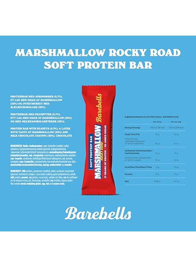 Barebells Soft Protein Bar - Soft Marshmallow Flavor - for High Protein Snack ( 55g x 12 ) - Image 2