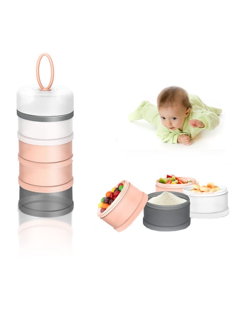 KASTWAVE KASTWAVE Formula Dispenser, Non-Spill Portable Stackable Baby Milk Powder Dispenser, Snack Storage Container, Bpa Free, 4 Layer, Formula to Food Container Set, Multi-color, No Powder Leakage.  - Image 1