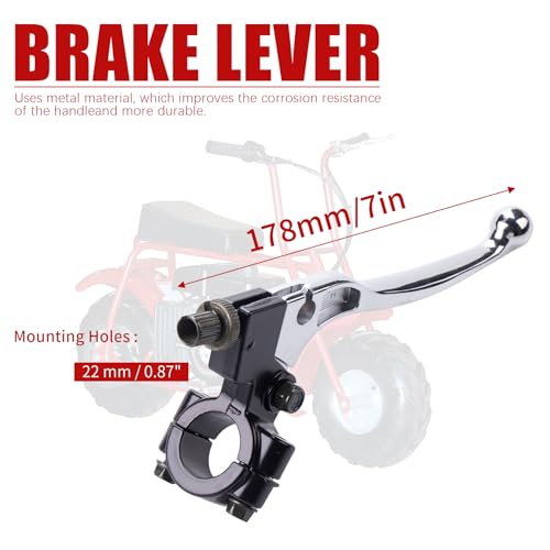 MRELC Mini Bike Brake Lever 78 22mm Clutch 155cm Brake Cable fit for Coleman CT100U CC100X Doodle Bug Baja DB30 98cc 100cc 3hp Motovox MBX10 MBX11 Monster Moto MMB80 Powersport Parts Red - Image 5
