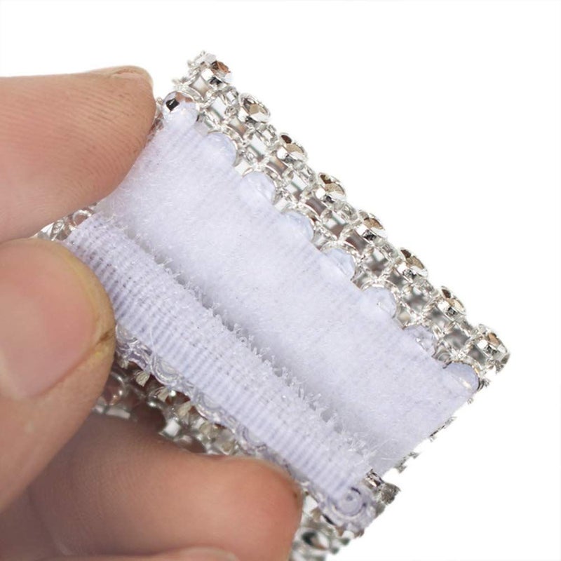 Silver Rhinestone Napkin Rings Set Of 60 Diamond Adornment For Wedding Receptions Place Settings - Image 4