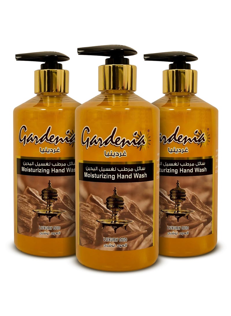Gardenia - Handwash Liquid Soap Oud, 500ml - Pack of 3 - Gentle Cleansing with Luxurious Oud Scent - Image 1