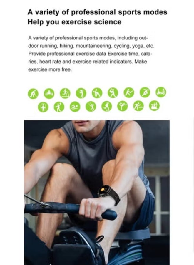 GT66 Smart Watch with Wireless Earbuds – 1.39" HD Round Display, Silicone Strap, Heart Rate & SpO2 Tracking, Sleep Monitor, 100+ Sport Modes, Bluetooth Calls, Fitness Tracker , Black - Image 3