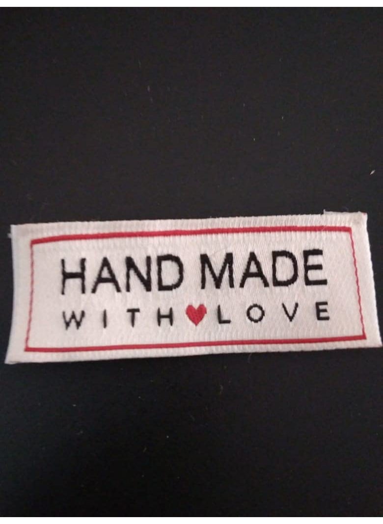 Atmiyamart Atmiyamart Handmade with Love Clothing Tag, Craft Art Fashion Woven Ribbon Ribbons Tag for Clothing Sewing Sew on Clothes Garment Fabric Material Woven Label Labels Tags, White(20x65mm) 100pcs  - Image 3