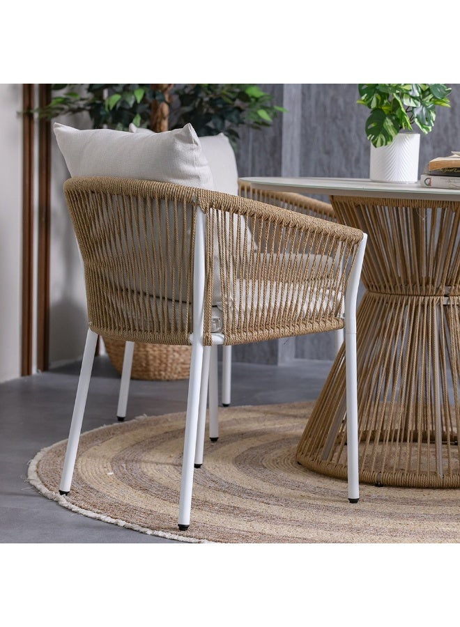 DANUBE HOME Premium Nuvana 1 + 4-Seater Dining Set, Modern Comfortable Chairs & Table Set, Durable Home Dining Furniture, Elegant Design  – Brown/Beige - Image 3