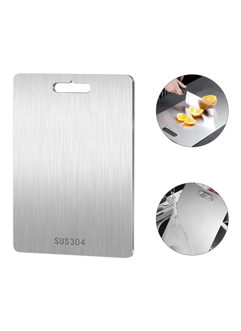 DELGREEN 304 Stainless Steel Cutting Board For Kitchen,Meat,Fruit,Pastry,Pizza,Cheese,Vegetable Metal Cutting Board,meat Cutting Board For Anti-skid Double Side,Dough Board（39cm * 28cm）  - Image 1