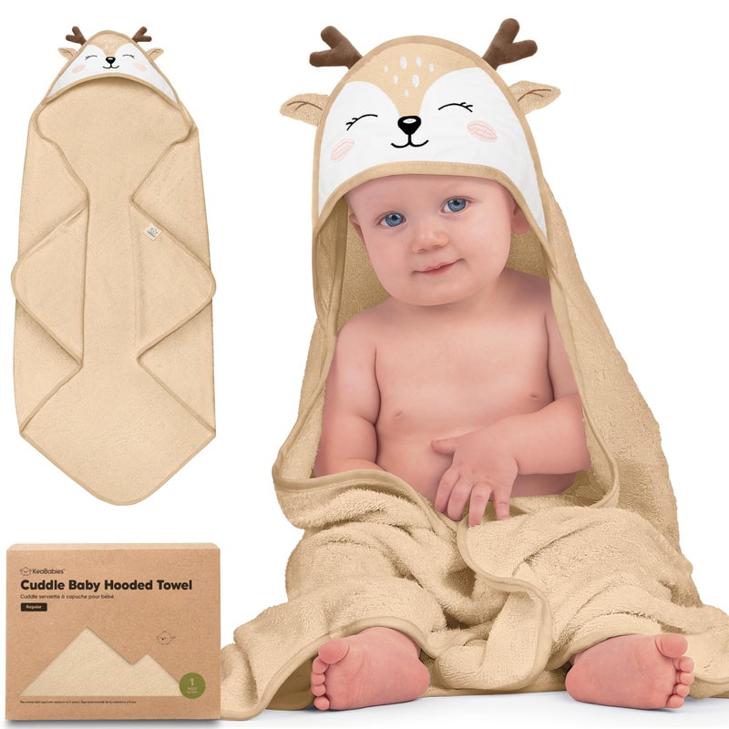 KeaBabies Hooded Baby Towel for Newborn Viscose Derived from Bamboo Large Baby Bath Towels with Hood for Boys Girls Toddler Extra Absorbent Soft Newborn Bath Essentials Deer Regular - Image 2