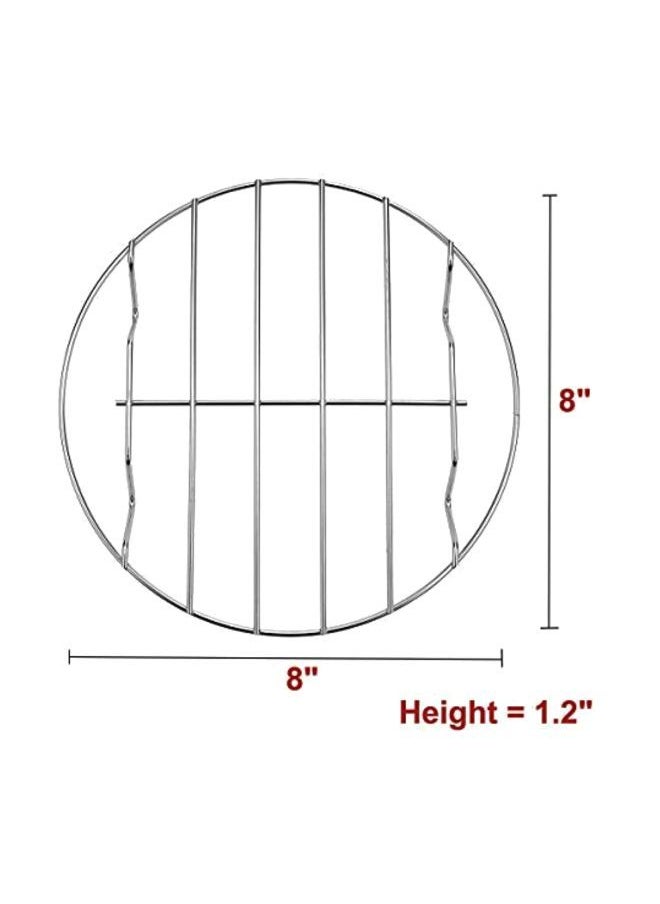 NIBEMINENT - Pack Of 2 Stainless Steel Cooling Steaming Rack Silver 8x8x1.2inch - Image 1