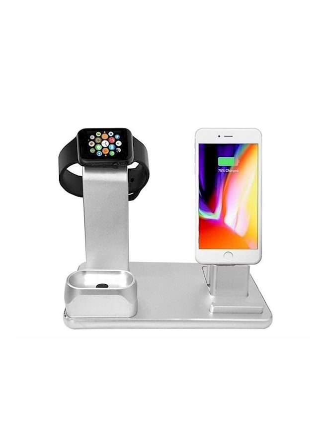 Loquat Charger Dock Station For Apple iPhone 7/8/X Silver - Image 3