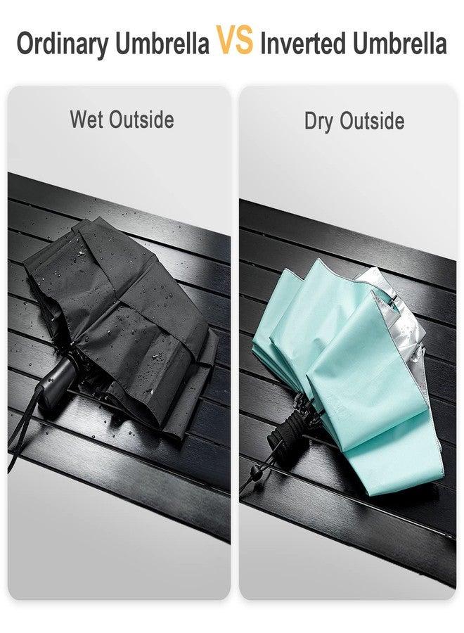 جي4فري مظلة G4Free Liteflex للمشي لمسافات طويلة، صغيرة الحجم وخفيفة الوزن للغاية، مقاس 43 بوصة، فضية اللون، قابلة للطي، مع خاصية عكسية، مناسبة للرحلات والتخييم، مع مجموعة مظلة إضافية بدون استخدام اليدين (أزرق بحيري/فضي). - Image 5