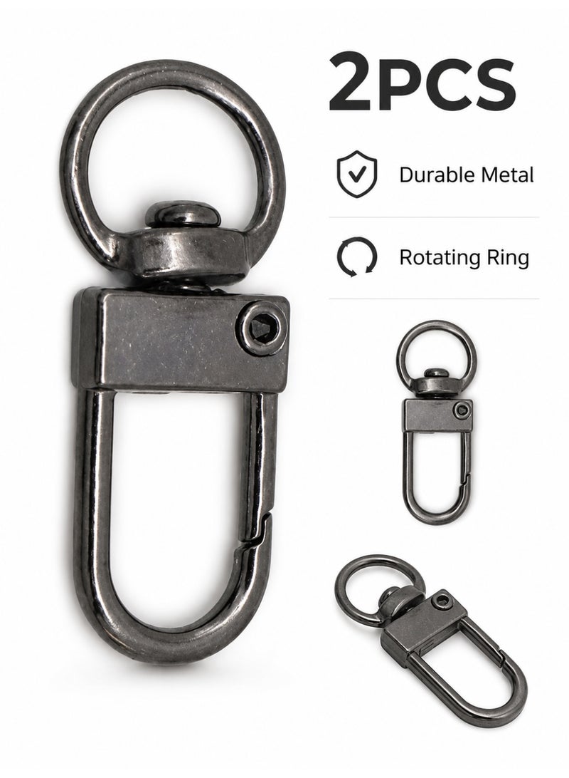 2PCS Grey Swivel Snap Hooks for Bags Keychains and DIY Straps - Image 5