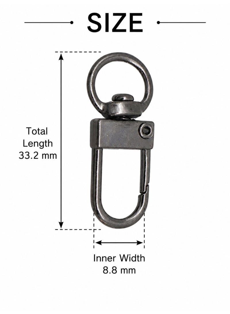 2PCS Grey Swivel Snap Hooks for Bags Keychains and DIY Straps - Image 4
