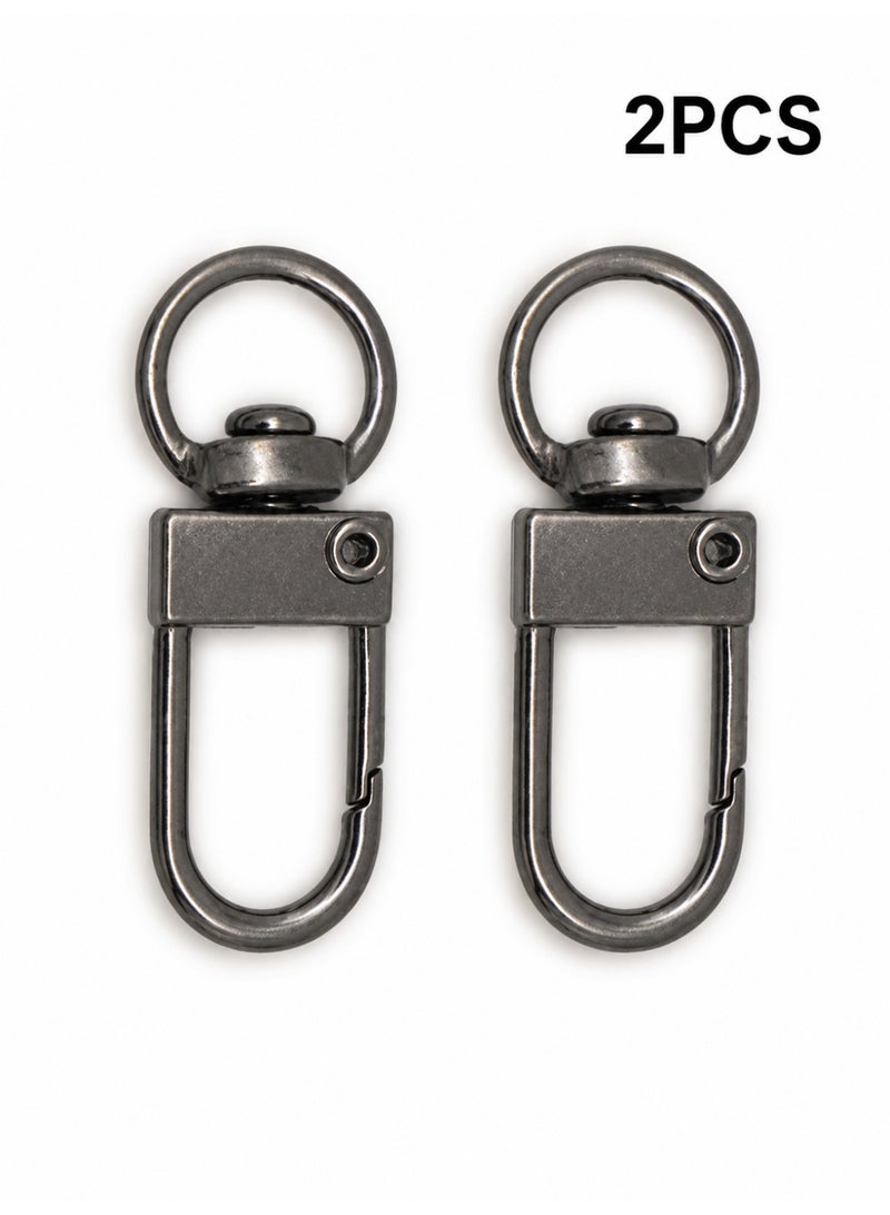 2PCS Grey Swivel Snap Hooks for Bags Keychains and DIY Straps - Image 1