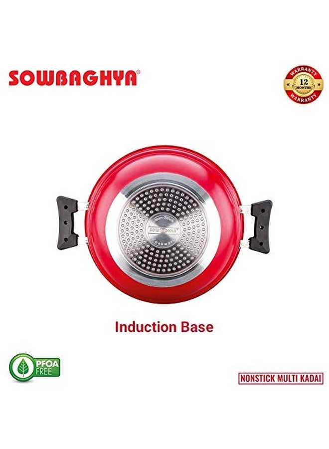 SOWBAGHYA Non Stick Induction Base Multi Kadai (2 Idli Plates + 1 Steamer Plate) (Dia: 250mm) (Thickness: 3mm) (3Ltr) | All-in-One Idli Cooker Multi Kadhai Steamer | Aluminium, 3 Liter - Image 4