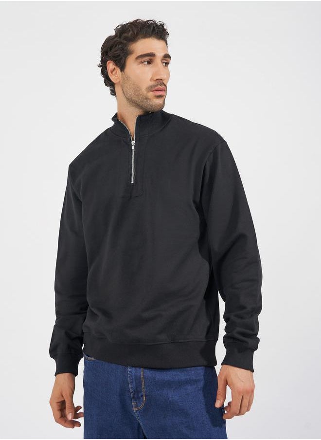 Half-Zip Relaxed Fit Fleece Sweatshirt with Front Seam Detail - pzsku/Z8C04A62ACF4278621255Z/45/_/1728647139/2421d99d-6e7f-430d-9042-14494f5a0e83
