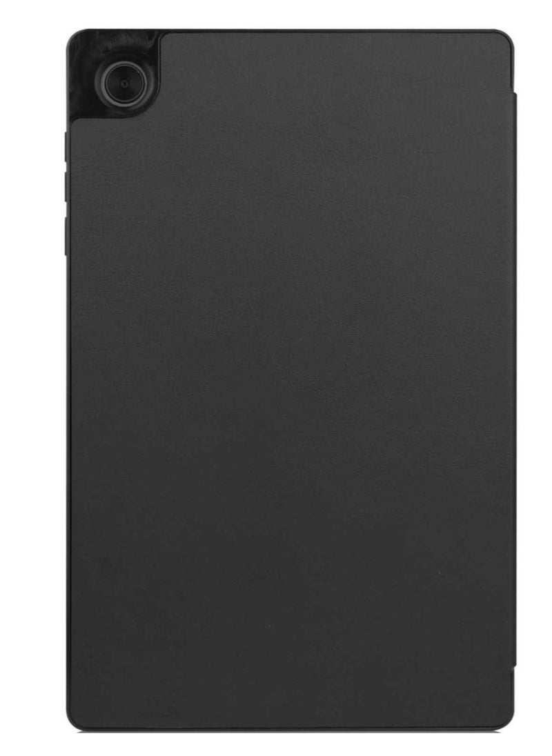 جراب تابلت رفيع نحيف وخفيف الوزن وحامل خلفي ثلاثي الطي مع إيقاظ / نوم تلقائي لجهاز Lenovo Tab M10 HD TB-X306V أسود