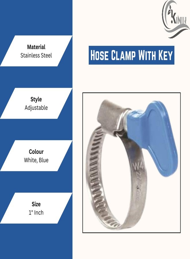 KINIK Adjustable Stainless Steel Hose Clamp 1 Inch | With Key | For Plumbing, Automotive & Mechanical Applications | Pack of 6 - Image 4