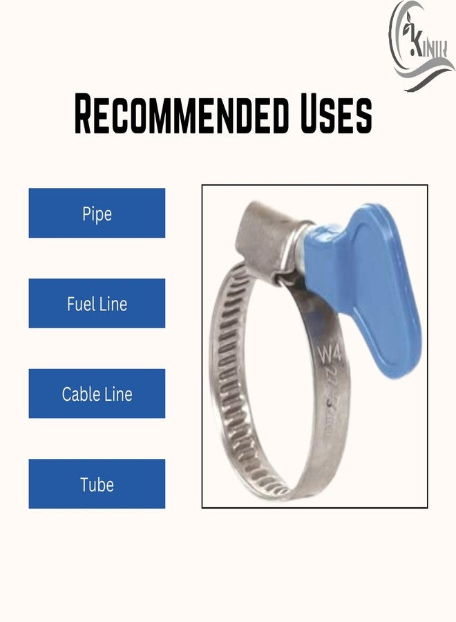 KINIK Adjustable Stainless Steel Hose Clamp 1 Inch | With Key | For Plumbing, Automotive & Mechanical Applications | Pack of 6 - Image 2
