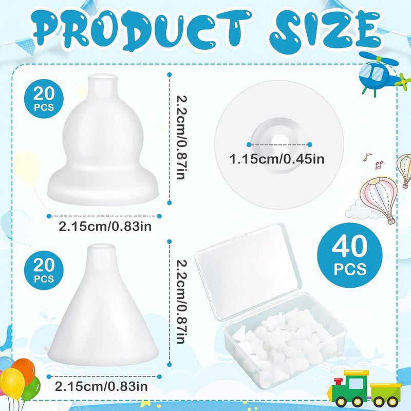 Fabbay فاباي 40 قطعة نصائح بديلة لمصّ الأنف نصائح سيليكون لمجموعة ملحقات مصّ الأنف الكهربائي للأطفال قابلة لإعادة الاستخدام مع صندوق تخزين للأطفال الرضع 2 أشكال - Image 2