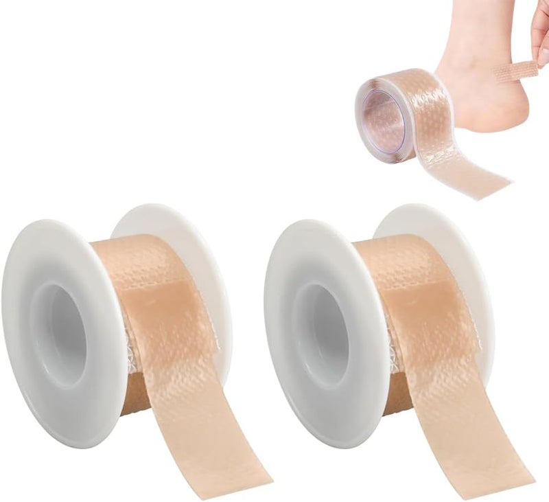 SYOSI Hydrocolloid Blister Prevention Roll Tape, Reusable Blister Bandage Tape for Feet Heels Toes, 2CM x 100CM Hydrocolloid Dressing Foot Protection Tape for Hiking Sports Walking Daily Wear(2 Pack) - Image 1