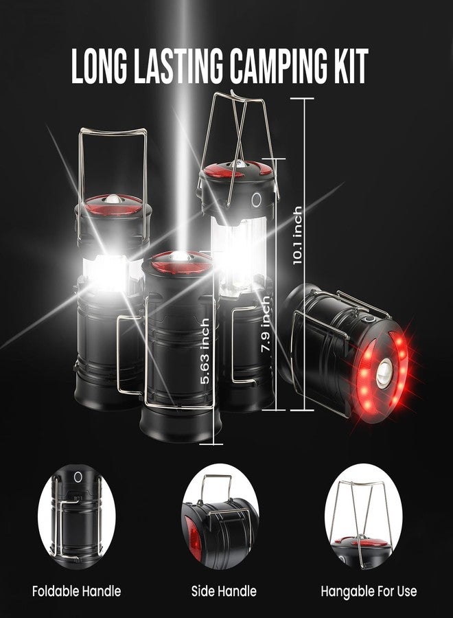Lichamp 4 Pack LED Camping Lanterns, Rechargeable Lantern Flashlight COB Camp Light for Power Outages, Camping Supplies and Home Hurricane Supplies, E4BK - Image 5