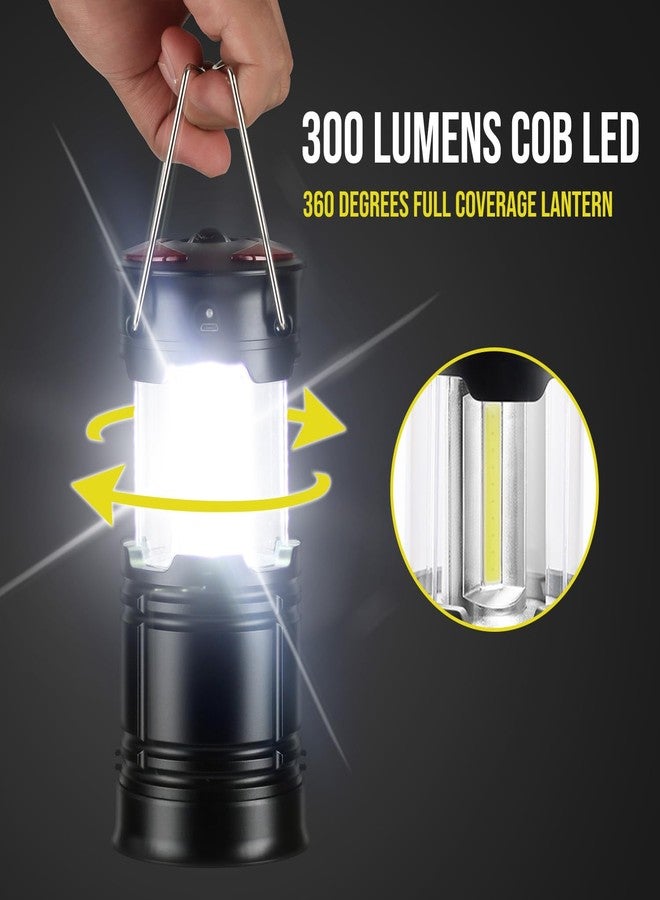 Lichamp 4 Pack LED Camping Lanterns, Rechargeable Lantern Flashlight COB Camp Light for Power Outages, Camping Supplies and Home Hurricane Supplies, E4BK - Image 2