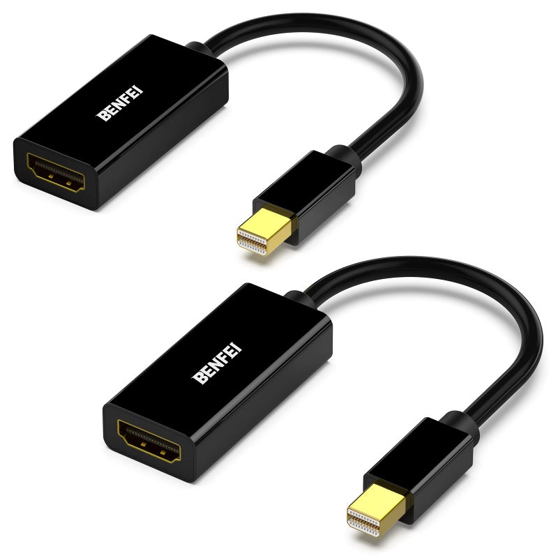 BENFEI Mini DisplayPort to HDMI Adapter 2 Pack, Mini DP(Thunderbolt) to HDMI Converter Gold-Plated Cord Compatible for MacBook Pro, MacBook Air, Mac mini, Microsoft Surface Pro 3/4, etc - Image 1