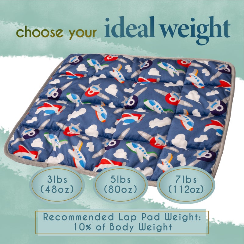 Florensi Weighted Lap Pad for Kids - 5 lb, 20 x 23 in, Blue Constellations, Focus Support & Sensory Blanket, Travel Comfort & Travel Weighted Blanket, Easy Care & Calming Throw - Image 5