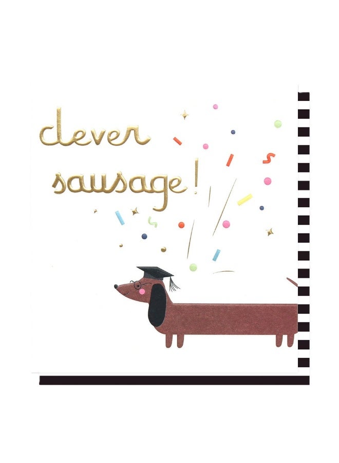 Caroline Gardner Colour Clever Sausage! Congratulations Graduation Greeting Card (12.5 x 13.5 cm)