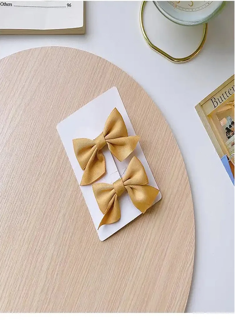 Lion Llama Satin Bow Hair Clip Set | Satin Bow Hair Clip Set | Elegant Hair Accessories for Women & Girls, Stylish Hair Barrettes for All Hairstyles