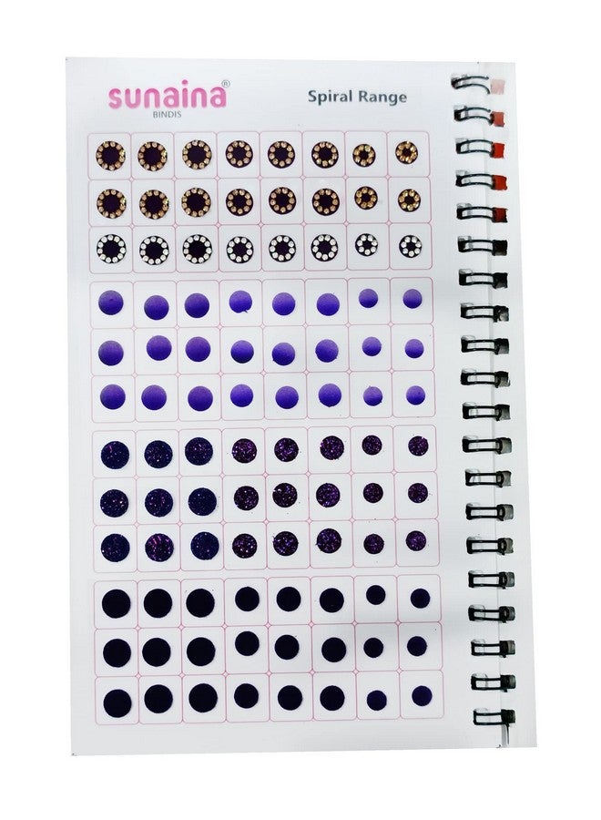 Sunaina Spiral Multicolour Plain Glitter Sparkle Shaded Crystal Diamond Stone Bindi Booklet Self-Adhesive Sticker For Bridal Women (948 Bindi Book Fancy) - Image 5