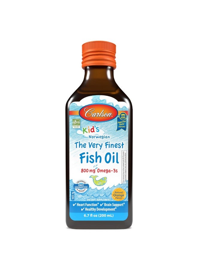 Carlson Carlson - Kid's The Very Finest Fish Oil, 800 mg Omega-3s, Norwegian, Sustainably Sourced, Orange, 200 mL  - Image 1