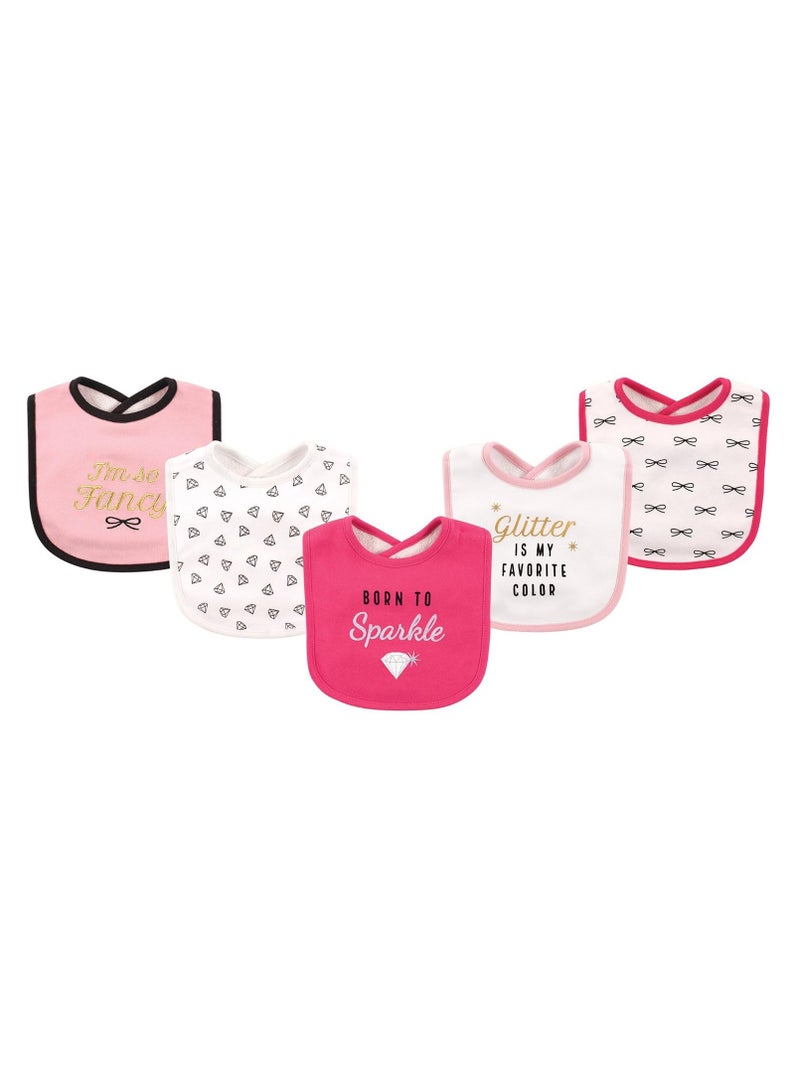 Hudson Baby Unisex Baby Cotton Bibs, Sparkle, One Size