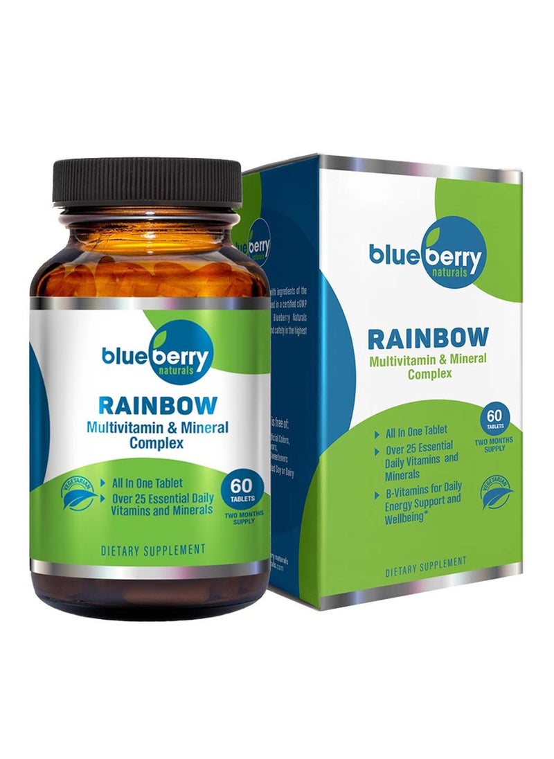 blueberry NATURALS أقراص الفيتامينات المتعددة من Blueberry Naturals Rainbow، 60 قرصًا  - Image 1
