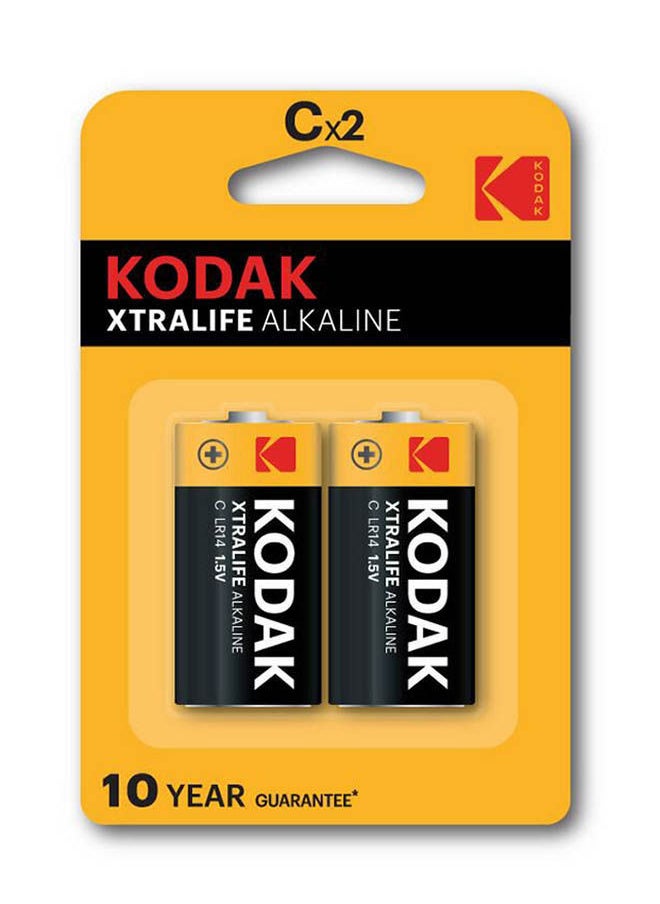 Kodak Extra Life Alkaline Batteries Size Cx2 , 1.5V , LR14 BABY , 2Pec , quality material for your home  accessory ensemble 